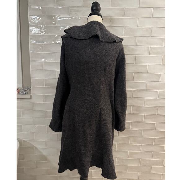 Sarah Spencer 100% Wool Cardigan Gray Open Front Waterfall 1X - Picture 6 of 6